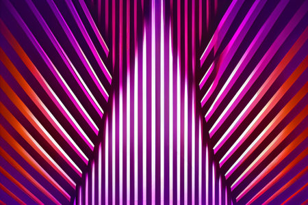 Abstract background consisting of geometric pattern. Gradient color from violet to red. Wide angle format banner.の写真素材