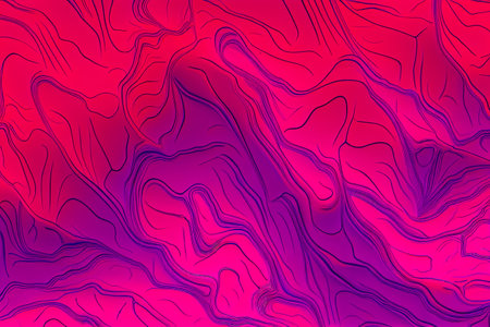 Abstract background consisting of geometric pattern. Gradient color from violet to red. Wide angle format banner.の写真素材