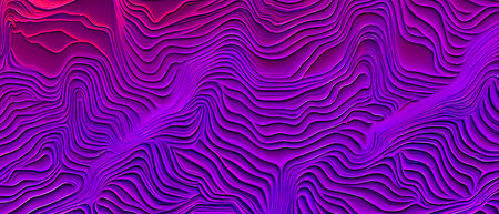 Abstract background consisting of geometric pattern. Gradient color from violet to red. Wide angle format banner.の写真素材