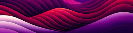 Abstract background consisting of geometric pattern. Gradient color from violet to red. Wide angle format banner.の写真素材