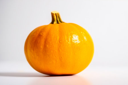 Close up of Squash on white background with copy space. Healthy vegan vegetarian food concept.の写真素材