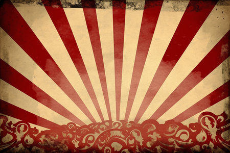 Retro sun burst vintage banner background with copy space. Grunge texture of old paper style.の写真素材