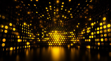 Abstract bright in the style of dark gold and yellow. Computer generated abstract holiday background. 3D illustration.の写真素材