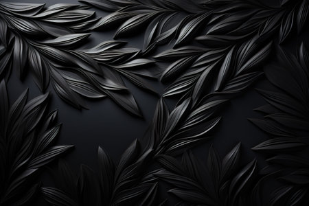 Dark theme Wood Black background texture high quality closeup. May be used for design as background. Copy space.の素材