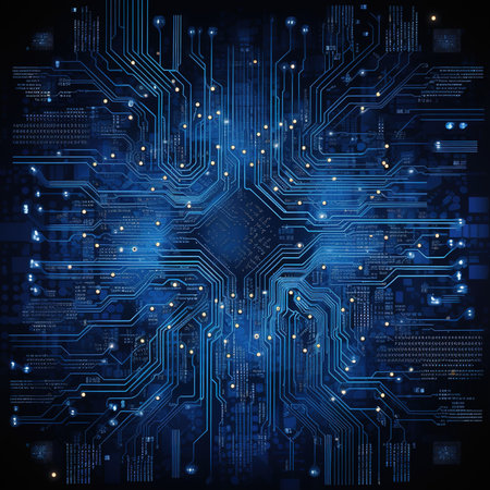Circuit board background with abstract technology chip processor. Central Computer Processors CPU concept. Motherboard digital chip. Technology science background.の素材