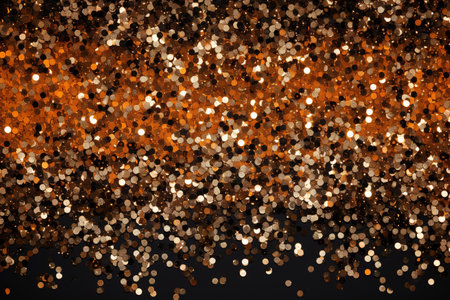 Abstract Halloween or Thanksgiving party invitation with glitter and sparkles on orange and black background.の素材