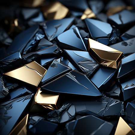 Tech style wallpaper with metallic blue and black colors, high resolution.の素材