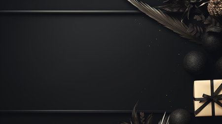 Black Friday Super Sale banner with realistic black gifts boxes and gold bows. Dark background golden with copy space.の素材