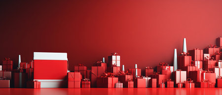 Cyber Monday Sale banner template design background with copy space. Online holiday shopping concept.の素材