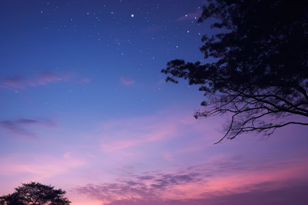 Captivating twilight sky with copy space, ideal for adding text or graphics to your designsの素材