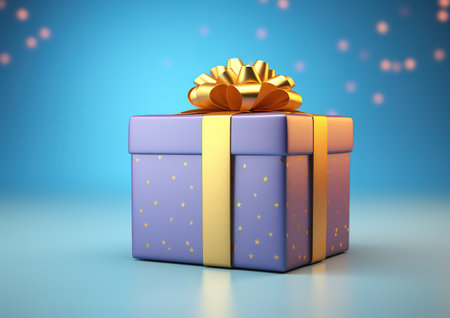 3D Render of Christmas Present on Colorful Backgroundの素材