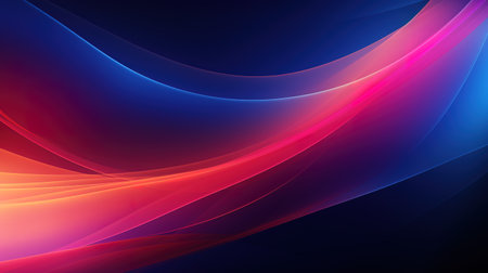 Abstract colorful waves on a dark backgroundの素材