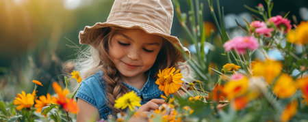Kids Crafting in Spring, Creativity and Nature in Harmony.の素材