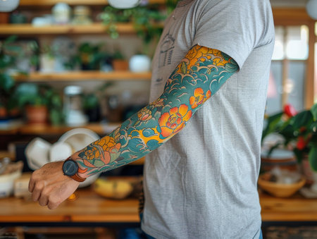 Temporary Tattoo Trick, Fake Sleeve for April Fool's, A Visual Surprise.の素材