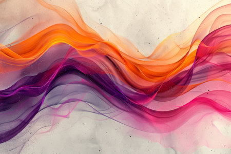 Color splash on minimalist design, ink swirls with gradient texture, modern abstract style.の素材