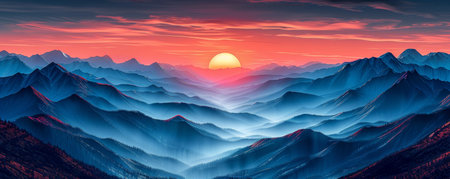 Sunrise and sunset digital wallpapers feature vibrant colors paired with minimalist designsの素材