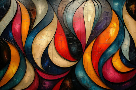 Vintage pattern wallpaper, retro vibes with a modern twist, colorful and artisticの素材