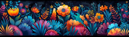 Cartoon animals engaging in whimsical adventures, illustrated in vibrant colors with a touch of surrealism.の素材
