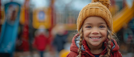 Children of diverse backgrounds play in unity on a vibrant playground, fostering harmony and cultural exchange.の素材