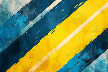 Create trendy wallpaper with abstract modern hipster design, vibrant yellow and blue stripes, minimalist appealの素材