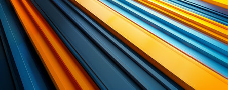Bold and dynamic abstract illustration, vibrant yellow and blue stripes, for creative fashion backgroundの素材