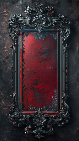 An elegant vintage frame with classic baroque style, golden finish, and plush velvet background, highlights details beautifullyの素材