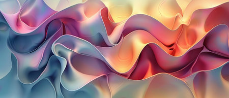 Create an avant-garde banner with asymmetrical shapes, vibrant hues, embodying a futuristic and contemporary essenceの素材