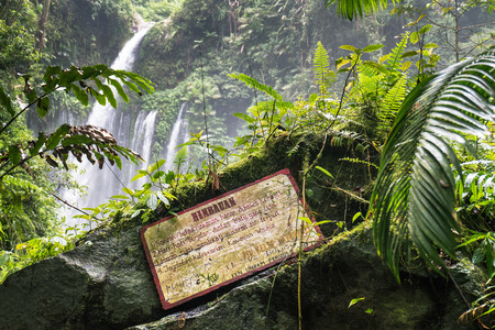 Air Terjun Tiu Kelep waterfall, Senaru, Lombok, Indonesia, Southeast Asiaの写真素材