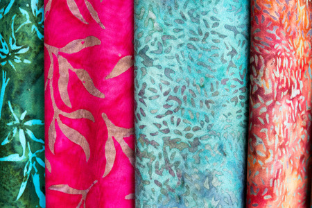 Colorful balinese cloth for sale の写真素材
