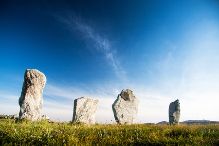 Standing stones at Callinish on the Island of Lewis, Scotland, UKの写真素材