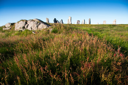 Standing stones at Callinish on the Island of Lewis, Scotland, UKの写真素材