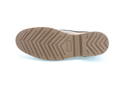 Leather brown shoes isolated on white background 