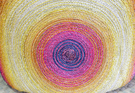 Background. Wicker texture has made from banana and rattan. Circleの写真素材