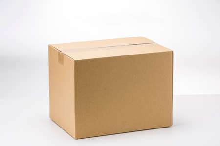 Brown box on white background with clipping path