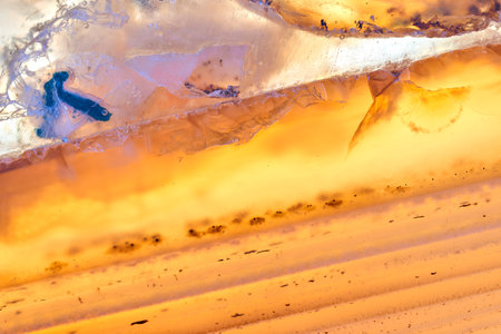 Macro photography of yellow Crystal texture background, nature pattern.