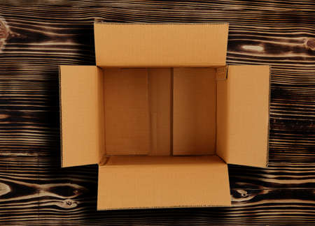 Top view of cardboard paper box.