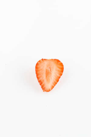 Strawberries with strawberry leaf on a White background.の写真素材
