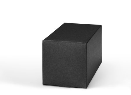 Black box on white background with clipping pathの写真素材