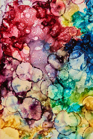 Part of color alcohol ink painting.の写真素材