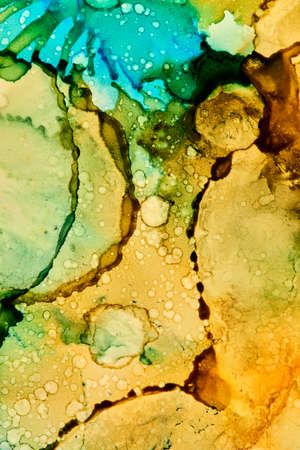 Abstract fluid art painting with alcohol ink.の写真素材
