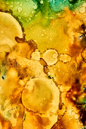 Abstract fluid art painting with alcohol ink.の写真素材