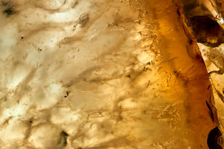 Closeup translucent crystal surface, Natural abstract structure slice mineral stone.