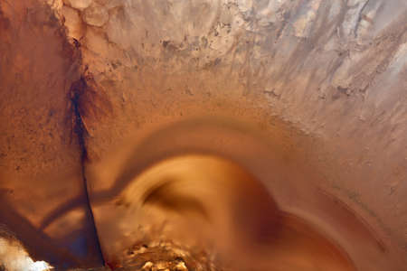Abstract beautiful fancy yellow crystal background texture of fossil.
