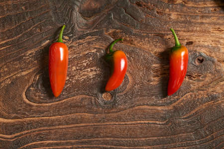 Fresh green Mexico Jalapeno Pepper on Wooden background.の写真素材