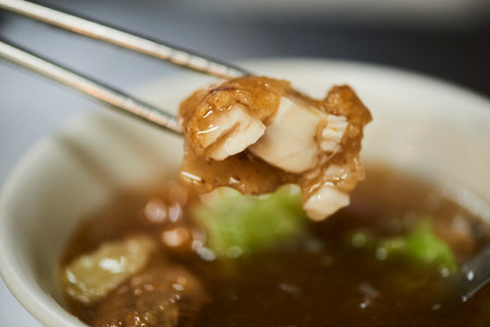 Fried Spanish mackerel thick soupの写真素材