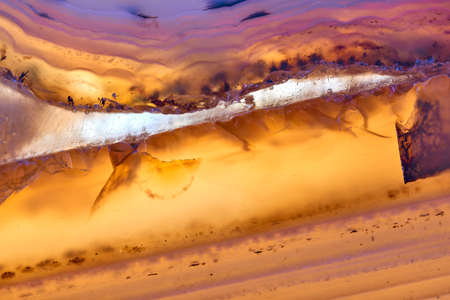 Macro photography of yellow Crystal texture background, nature pattern.の写真素材