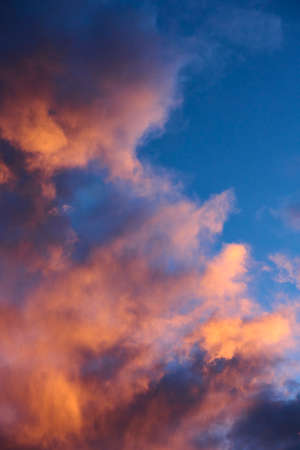 Beautiful sunrise with cloudy sky from high aerial view.