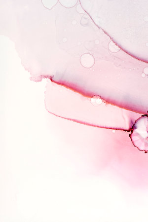 Alcohol ink paint pouring. Fluid art abstract flower isolated on the white background.の写真素材