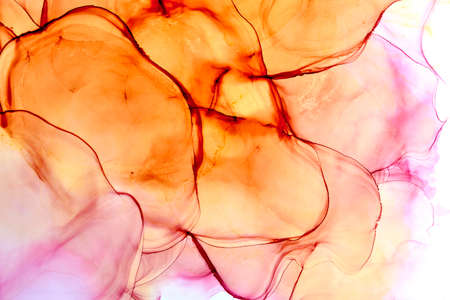 Contemporary Decorative Artwork. Alcohol Ink style.