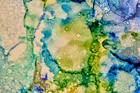 Modern mixing liquid paints, studio shooting photo.の写真素材